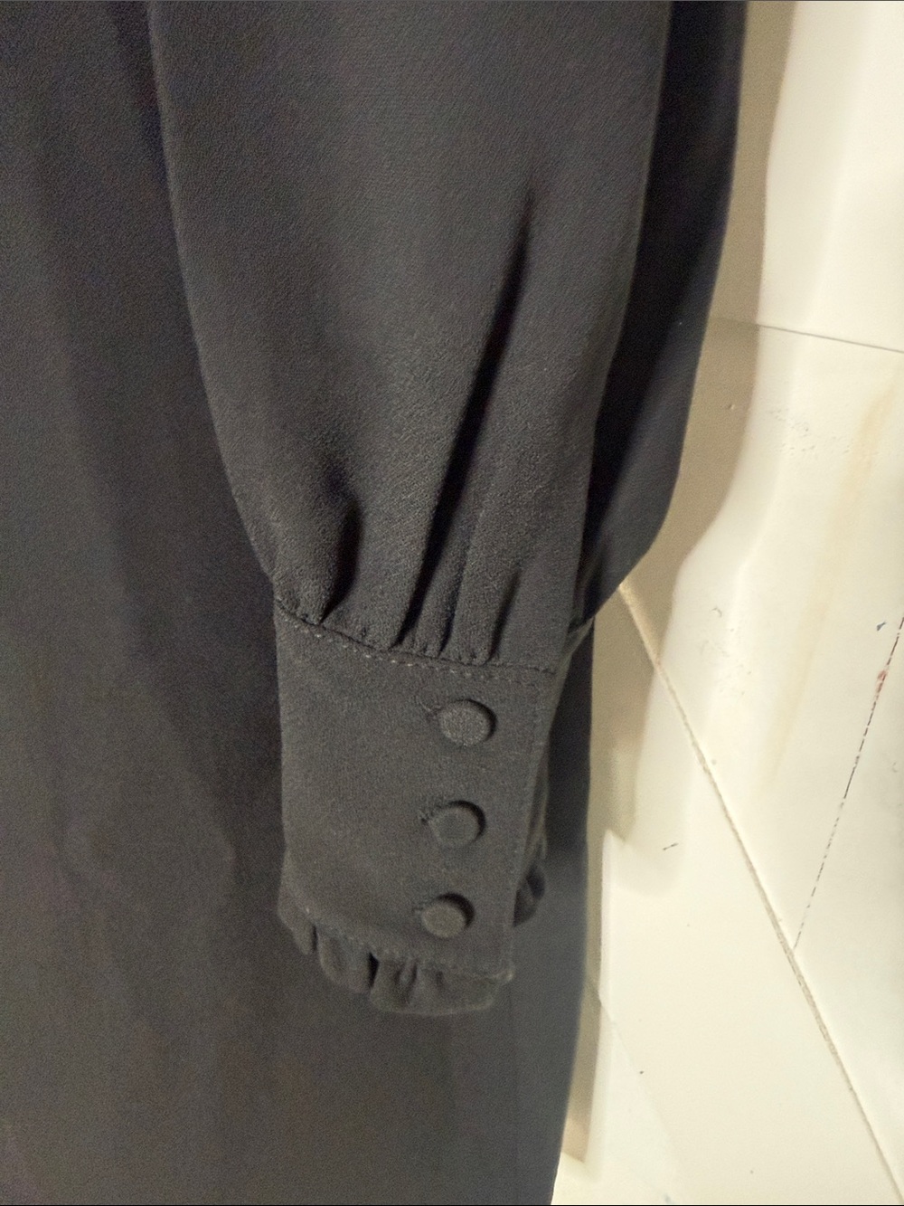 J. Crew Black Long Sleeve Ruffle-Trim Midi Dress - Picture 8 of 12